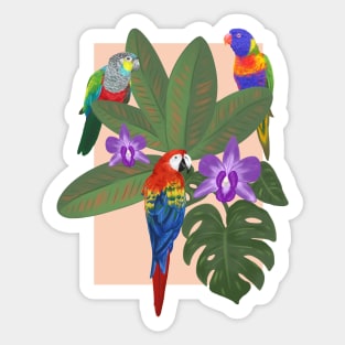 Tropical Bird Friends Sticker